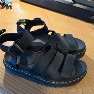 Dr. Martens Black Strappy Sandals with Buckle